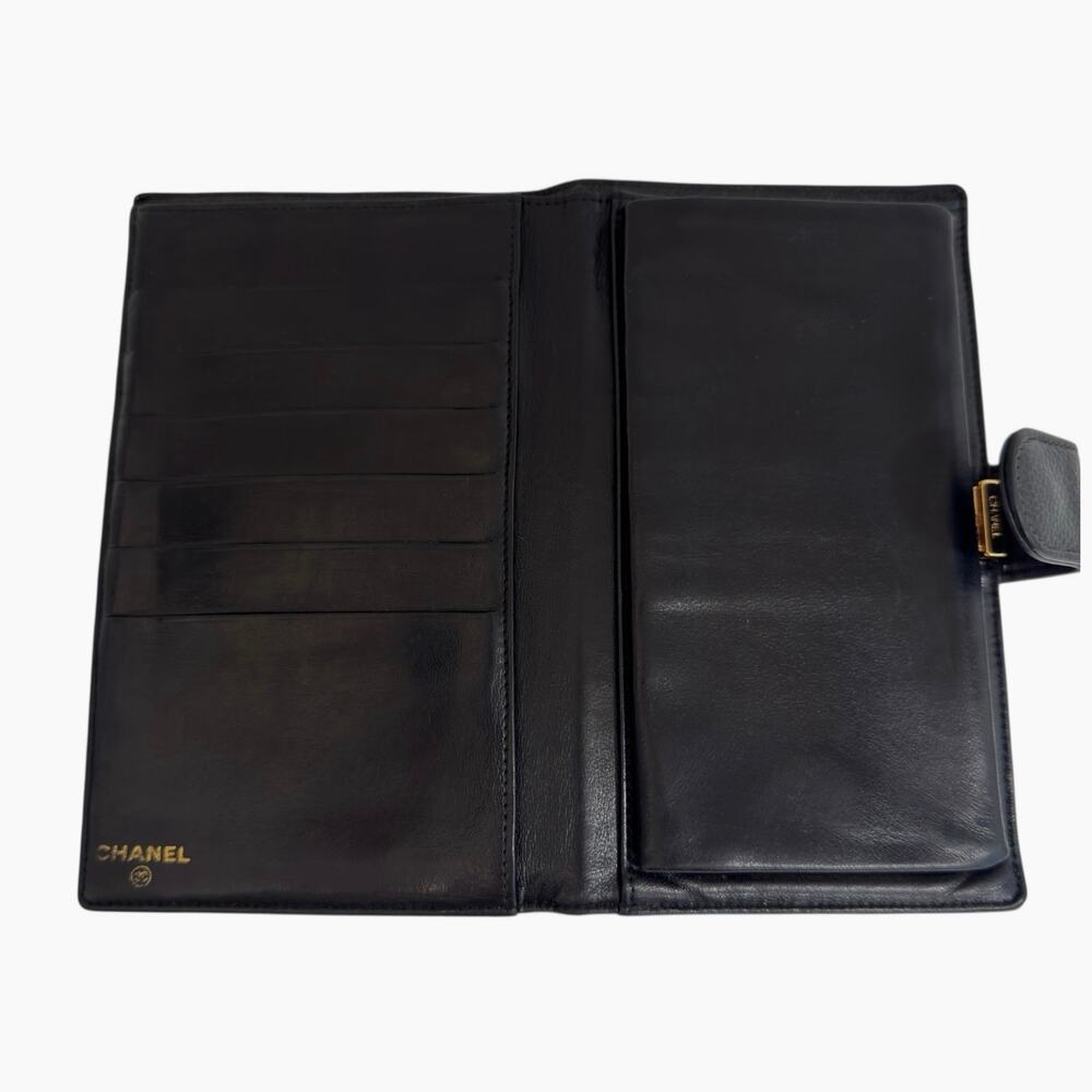 CHANEL Black Cavier CC Leather Long Wallet - Picture 10 of 10